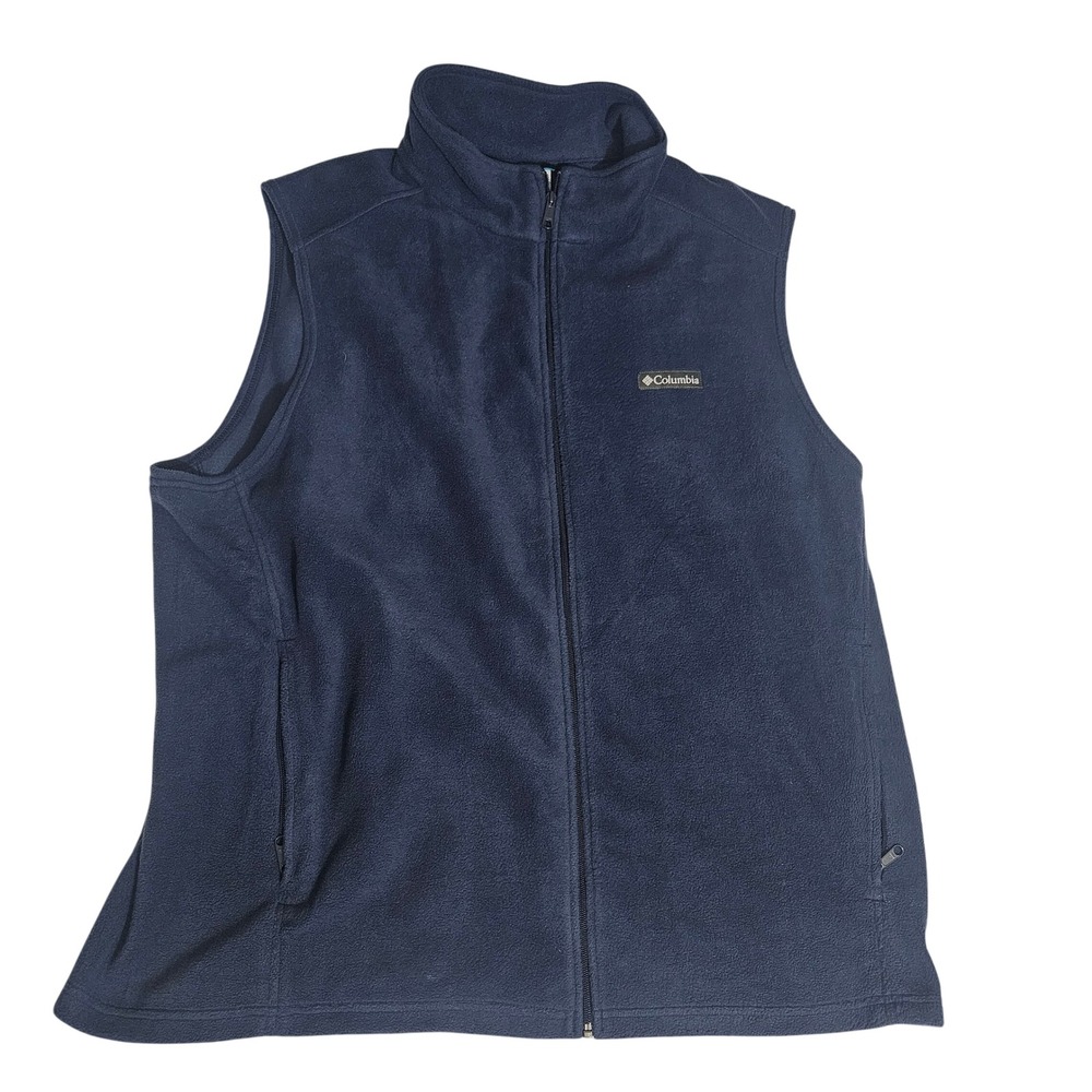 Columbia Mens Navy Blue Steens Mountain Full Zip Fleece Vest 3XT Tall